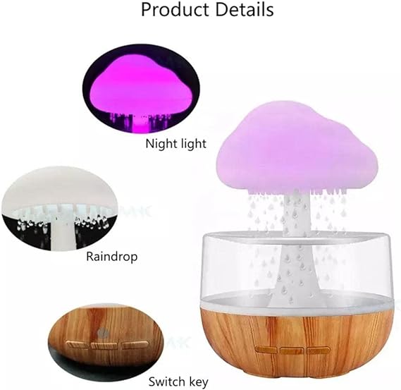 Cloud Rain Humidifier – ترطيب الهواء مع إضاءة LED وأداء هادئ