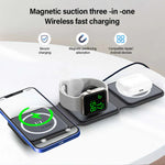 3-in-1 Wireless Charging Pad – شاحن لاسلكي 3 في 1 للهاتف والساعات وسماعات البلوتوث